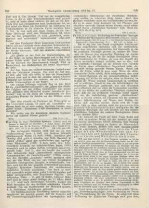 318-319 [Rezension] Fendt, Leonhard, Die Stellung der Praktischen Theologie im System der Theologischen Wissenschaft