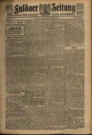 Zweite Ausgabe vom Dienstag, den 31. März 1908.