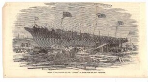 Launch of H.M. Dispatch Gun-Boat "Vigilant" at Messrs. Mare and Co., Blackwall