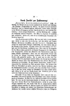 Durch Zweifel zur Zustimmung?
