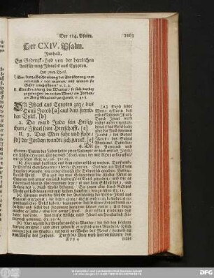 Der CXIV. Psalm.