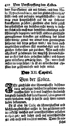 Das XII. Capitel. Von der Colica.