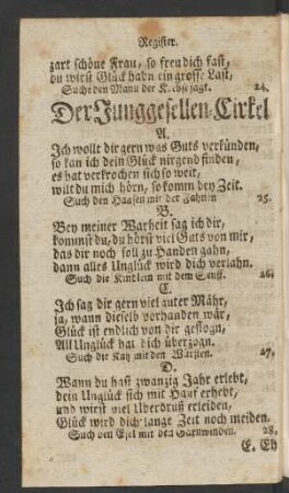 Der Junggesellen-Cirkel.