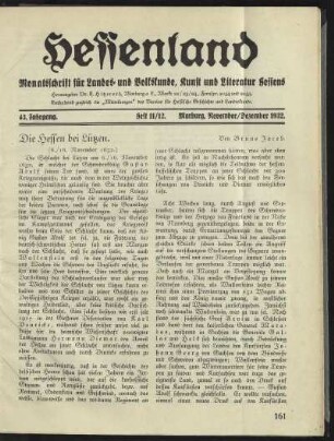 Heft 11/12, November/Dezember 1932