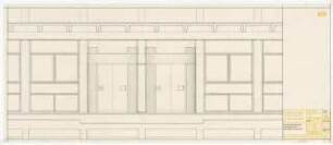 Hochschulbibliothek, Karlsruhe Neubau: Haupteingang Windfang, Innenansicht, 1:20