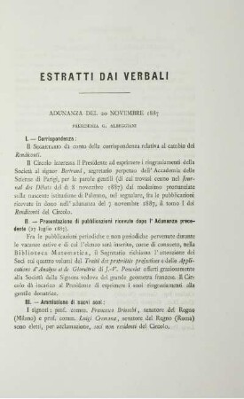 Estratti dai verbali.