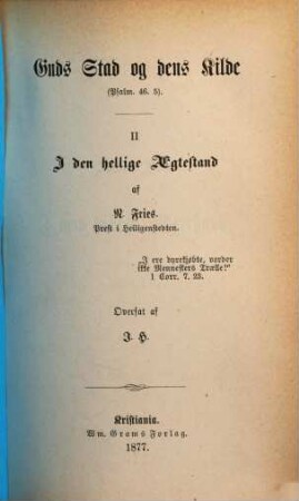 Fortaellinger : Autoriseret Oversaettelse (fra Tydsk) for Norge og Danmark, 2,II