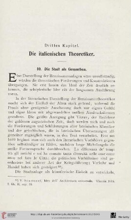 Drittes Kapitel: Die italienischen Theoretiker