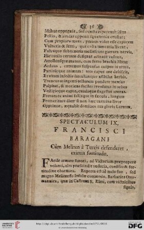 Spectaculum IX: Francisci Baragani […]