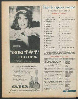 Para la rapidez mental : Cocktail de letras [y] ¿Recuerda usted...