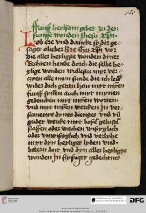 Gebet zu den fünf Wunden Christi
