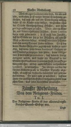 Fünfte Abtheilung