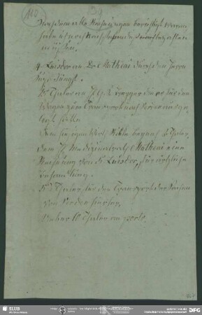 Eigenh. Rechnung von Unbekannt an August Wilhelm von Schlegel, o.O., ohne Datumsangabe