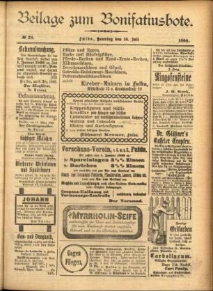 Zweite Ausgabe vom Sonntag, den 16. Juli 1899.