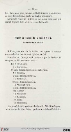 Séance du Comité 5 mai 1856