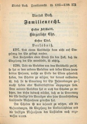 Erster Titel. Verlöbniß