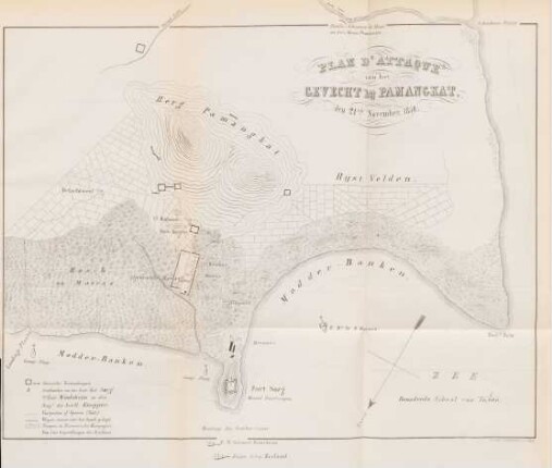 Plan d'attaque van het gevecht bij Pamangkat, den 21en november, 1850