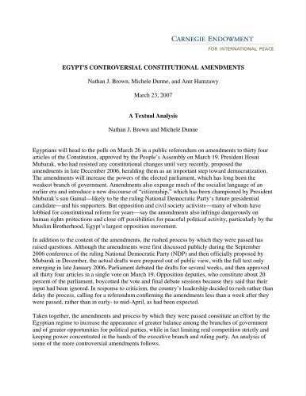 Egypt's constitutional amendments