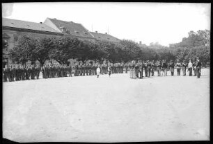 Theresienstadt. Wache Abteilen auf dem Paradeplatz
