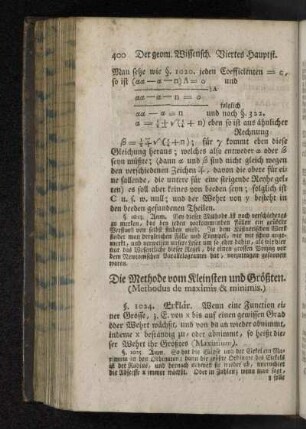 Die Methode vom Kleinsten und Größten. (Methodus de maximis & minimis.)