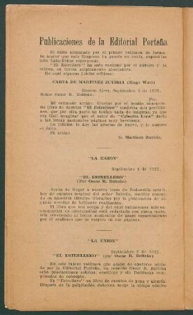 Publicaciones de la Editorial Porteña