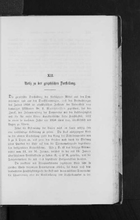 XII. Notiz zu der graphischen Darstellung.