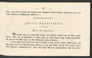 Zweite Kupfertafel. Die Elemente.