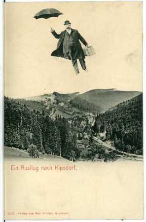 Blick auf Kipsdorf und "Fliegender Mann"