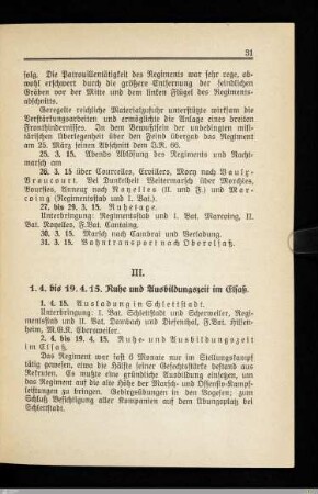 III. Ruhe und Ausbildungszeit im Elsaß