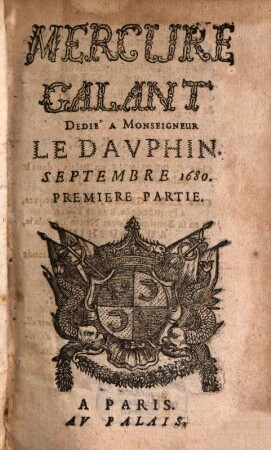 Le mercure galant. 1680, 9, Pt. 1