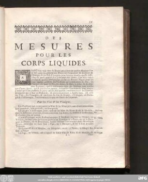 Des Mesures Pour Les Corps Liquides.
