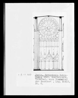 Paris, Notre-Dame, Aufriss des südlichen Querhausarmes