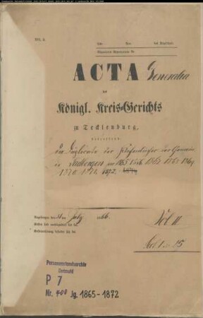 Kirchenbuchduplikate der evangelischen Gemeinde Ladbergen (GHT 1865-1874). (Gemeinde: Ladbergen, Evangelische Gemeinde)