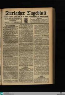 Durlacher Tagblatt : Heimatblatt für die Stadt und den früheren Amtsbezirk Durlach; Pfinztäler Bote für Grötzingen, Berghausen, Söllingen, Wöschbach u. Kleinsteinbach