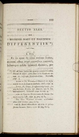 Sectio XLIII. De Hominis Nati et Nascendi Differentiis