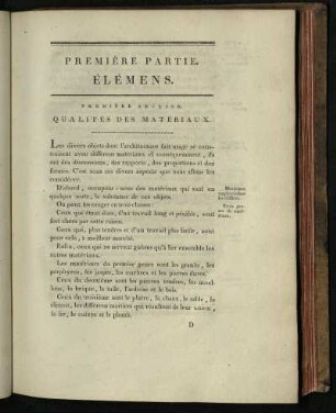 Première partie. Élémens des édifices.