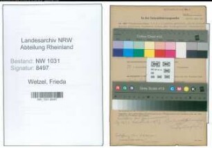 Entnazifizierung Frieda Wetzel , geb. 13.10.1906 ()