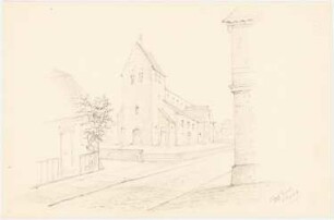 Kirche, Oesdorf bei Pyrmont: Perspektivische Ansicht