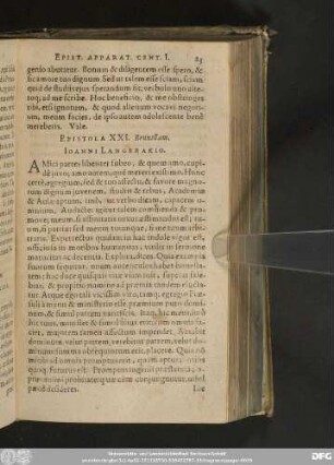 Epistola XXI. Bruxellam. Ioanni Langerakio.