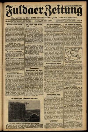 Erste Ausgabe vom Sonntag, den 25. Oktober 1931.