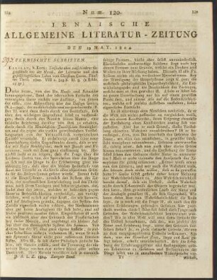 Num. 120. Den 19. May 1804