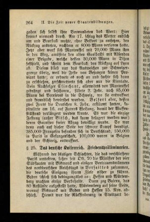 264-268, § 25. Das deutsche Kaiserreich. Friedenspräliminarien