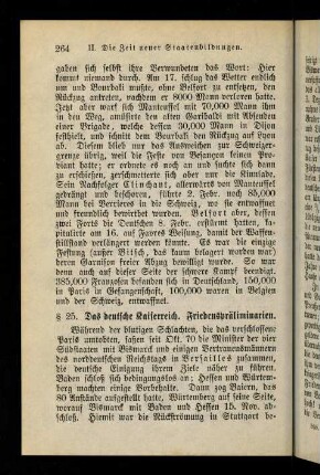 264-268, § 25. Das deutsche Kaiserreich. Friedenspräliminarien