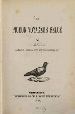 Le pigeon voyageur belge