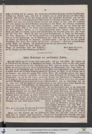 Unser Vaterland vor zweihundert Jahren.