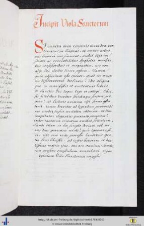 Incipit Viola Sanctorum