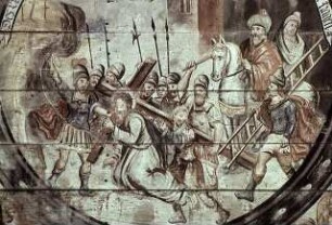 Kreuztragung, der Apostel Simon und der Evangelist Lukas