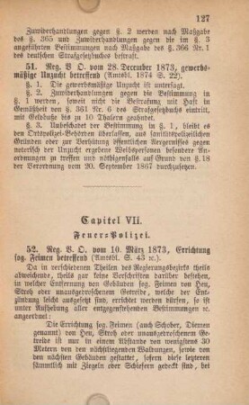 Capitel VII. Feuer-Polizei.