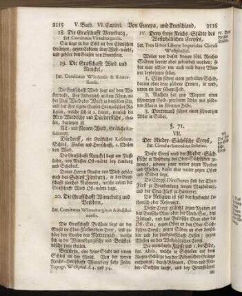 §. 71. VII. Der Nieder-Sächsische Creyß,[...]