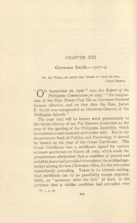 Chapter XXI. Governor Smith - 1907-9